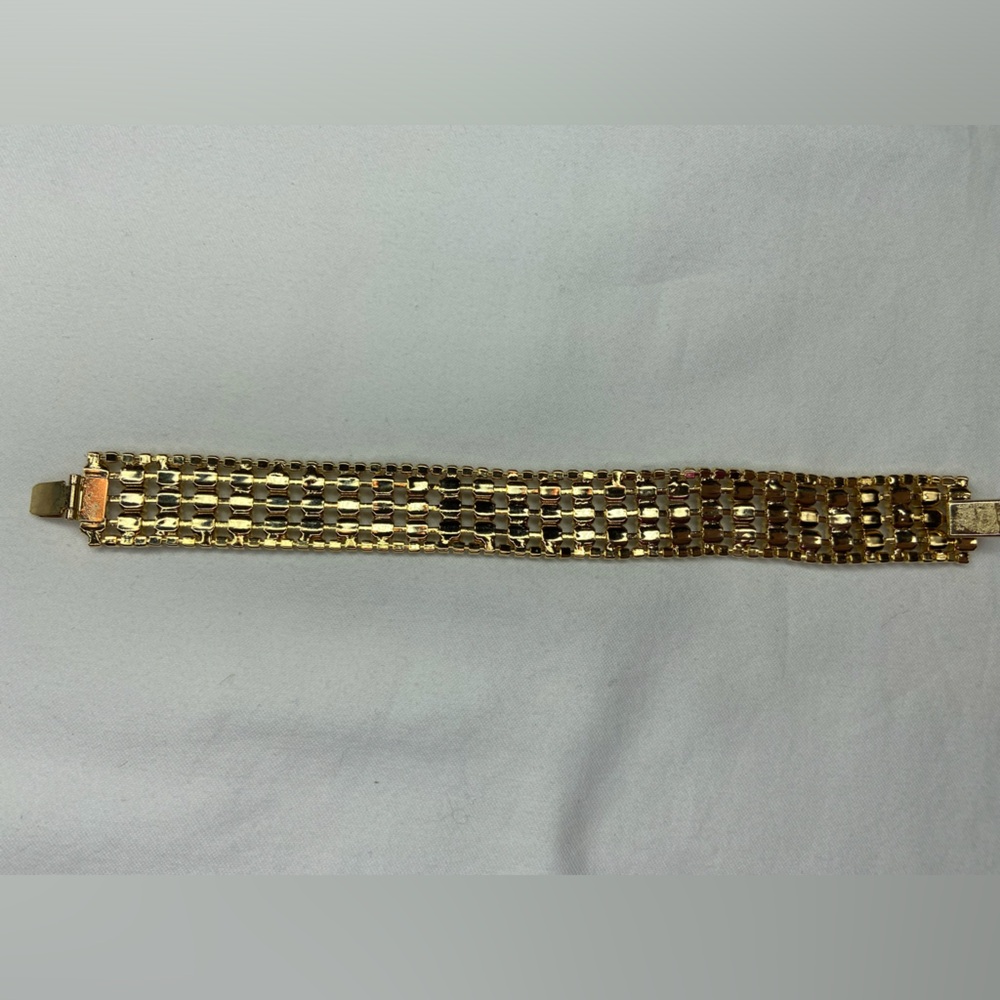 Rhinestone‎ Bling Bracelet Costume Jewelry 6.25" long - Picture 3 of 6